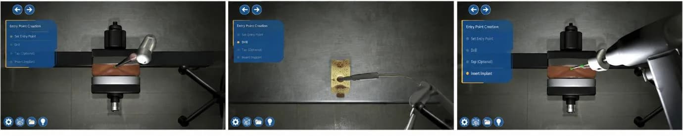 Dry-lab exercises with the drill, awl and pedicle finder
