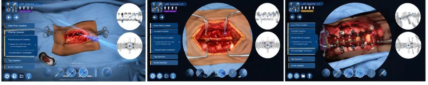 Patient case screens for decompression and fusion procedures